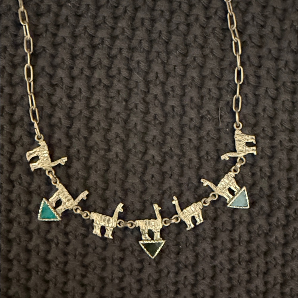 Sterling Silver Llama Charm Necklace